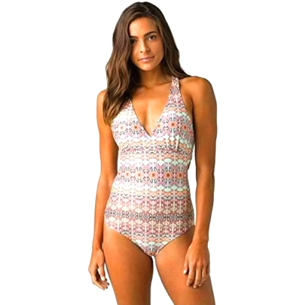 NWOT Prana Atalia One Piece Swimsuit Multicolor Mandala Rose Gypsy SMALL